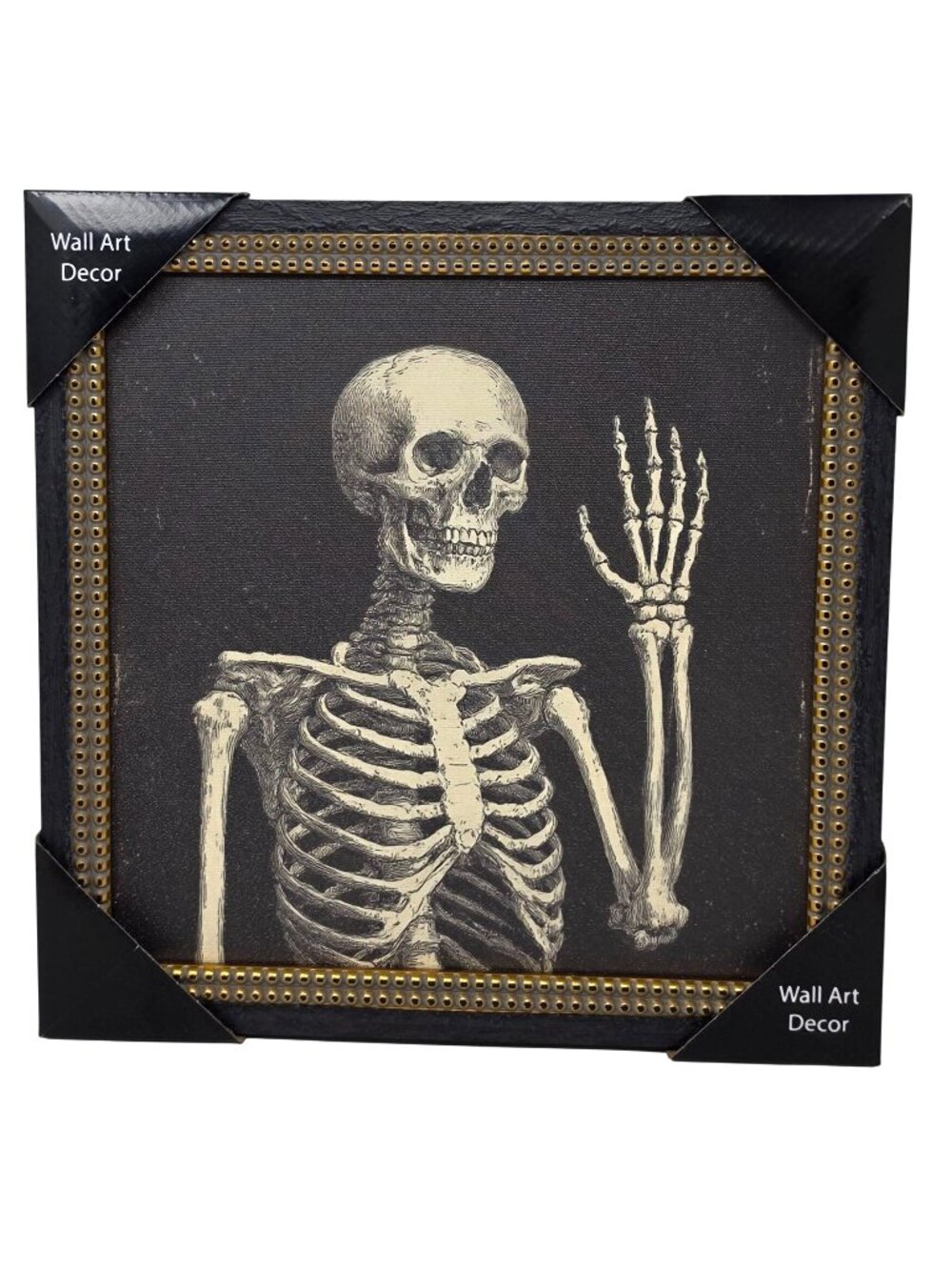 Halloween Skeleton Waving 14x14 Wall Art